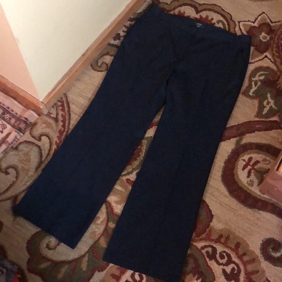 J CREW Size 16 33” Tall inseam 100% Wool Fully Lined Flat Front Deep Navy NEW - Picture 4 of 15